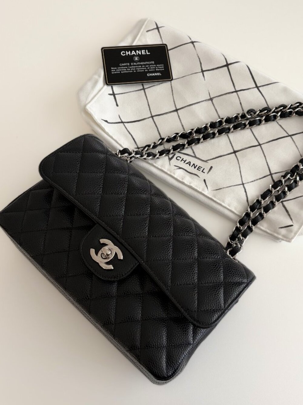 Chanel Small Classic Flap - Black Caviar with Silver Hardware